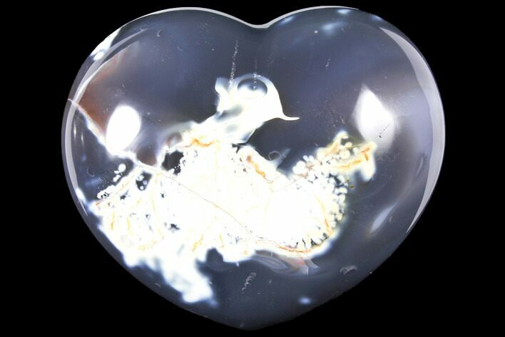 Polished, Blue Agate Heart - Madagascar #126707